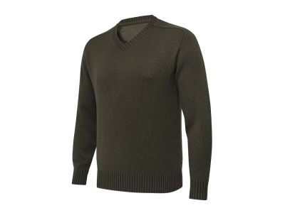 Kent V-Neck Tech sveter - Moss&brownbark