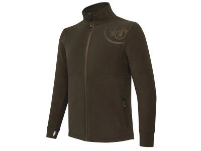 HP Logo Full Zip Fleece mikina - Brown Bark