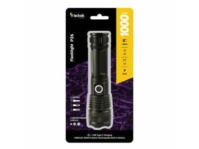 Technik MT-P26 nabíjateľné svietidlo (1x26650 3500 mAh), 10000 lúmenov, UBS-C, SOS, stroboskop, zoom